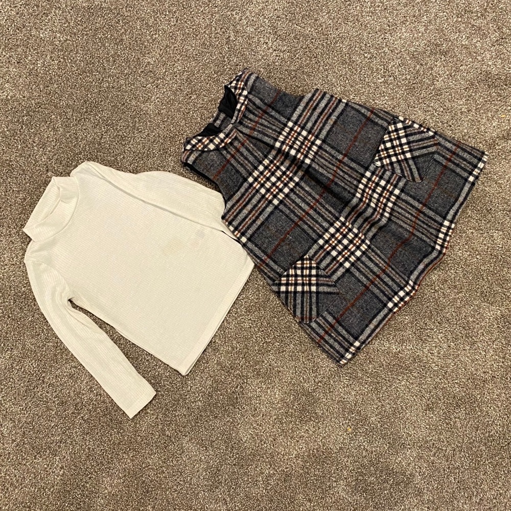 BOGO Tartan Dress & Undershirt. Size 18 Months